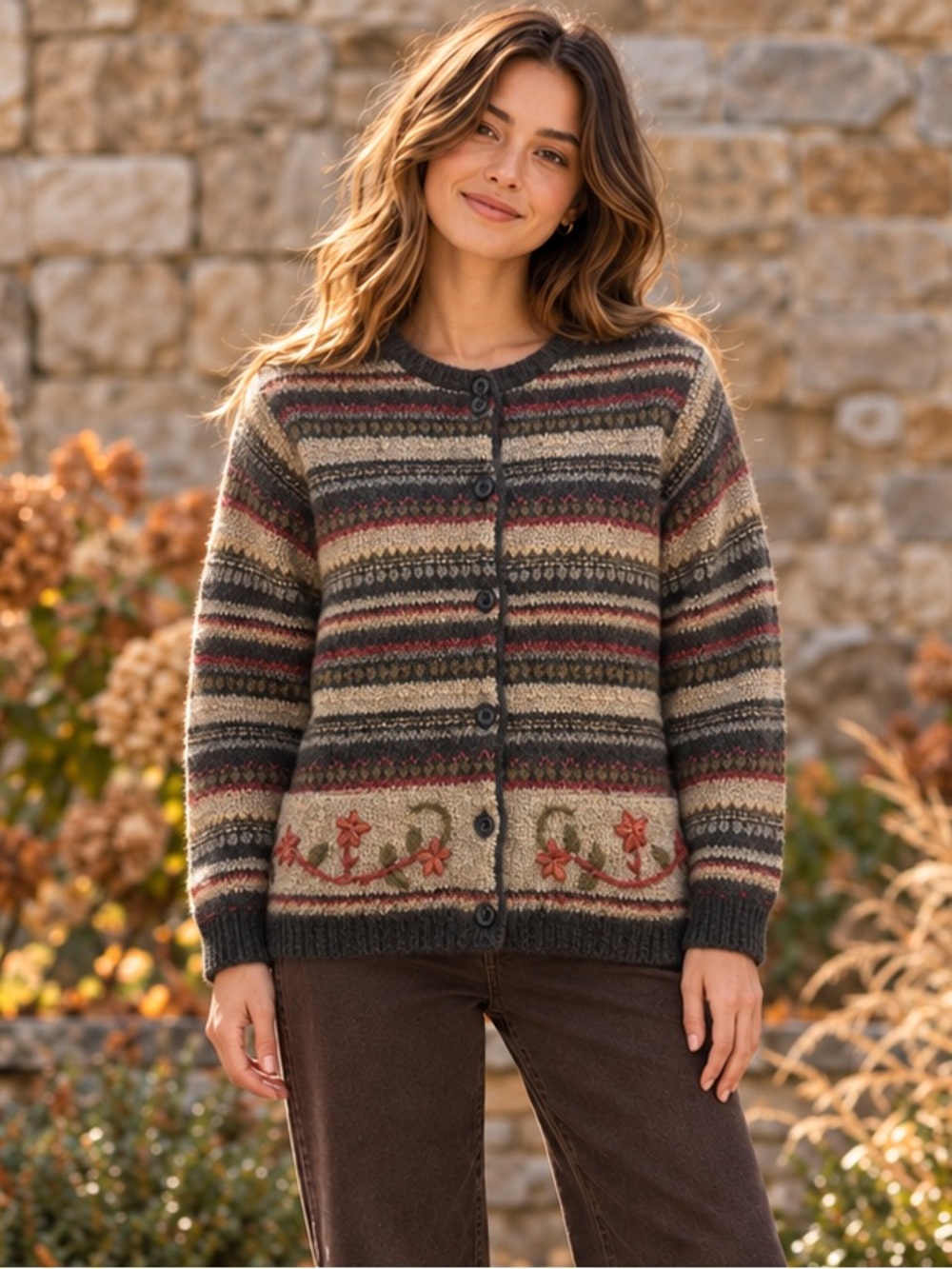 Fall Chunky Knit  Cardigan Medium Croft and Barrow